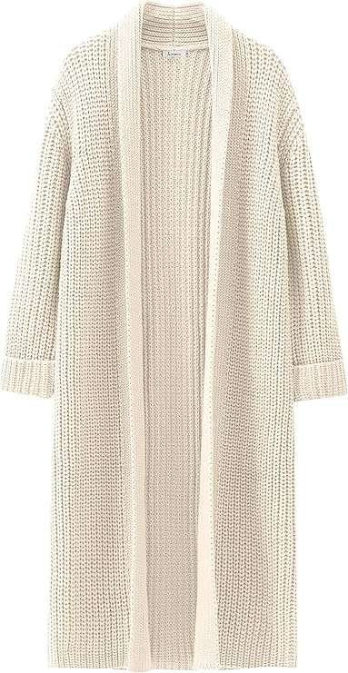 ANRABESS Women Knit Long Cardigan Long Sleeve Open Front Lapel Oversized Sweater Coat 2023 Fall C... | Amazon (US)