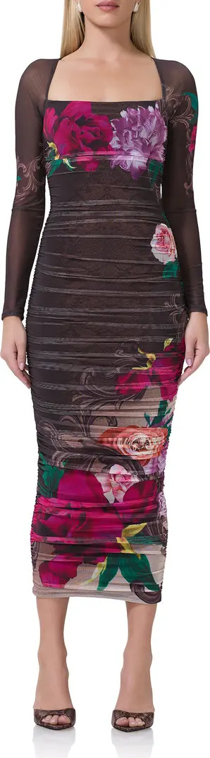 AFRM Maggie Ruched Long Sleeve Body-Con Midi Dress | Nordstrom | Nordstrom