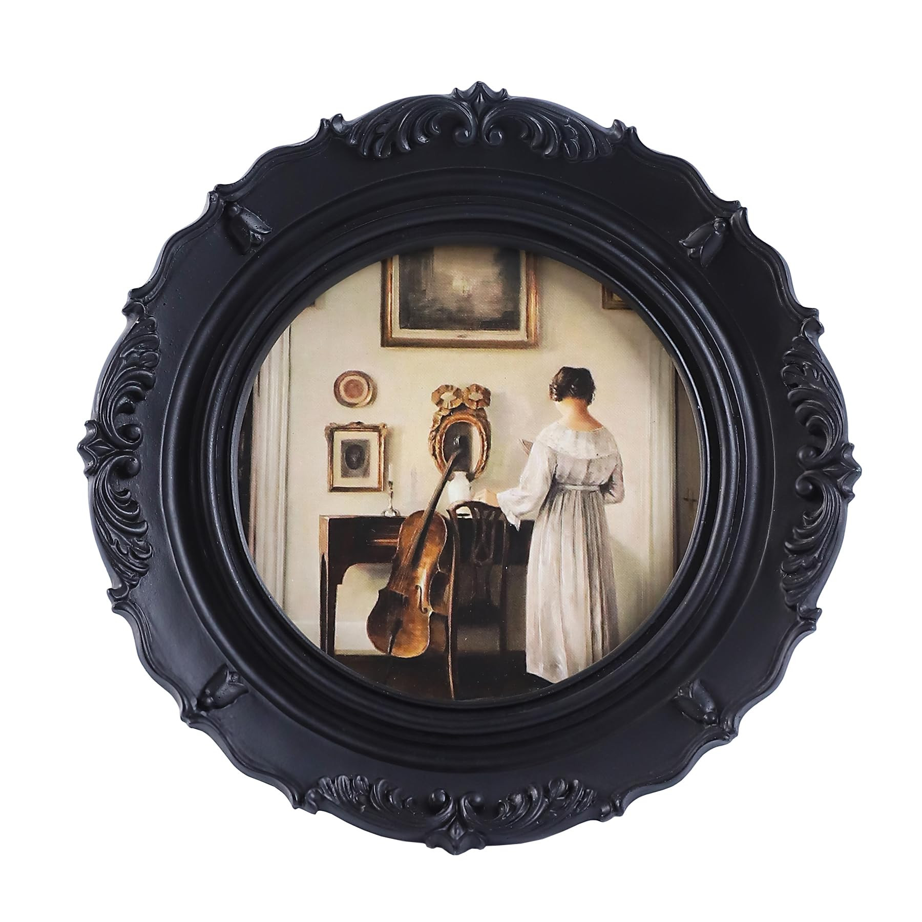 Small Vintage Picture Frames 4x4 Ornate Black Round Antique Picture Frames for Tabletop and Wall ... | Amazon (US)