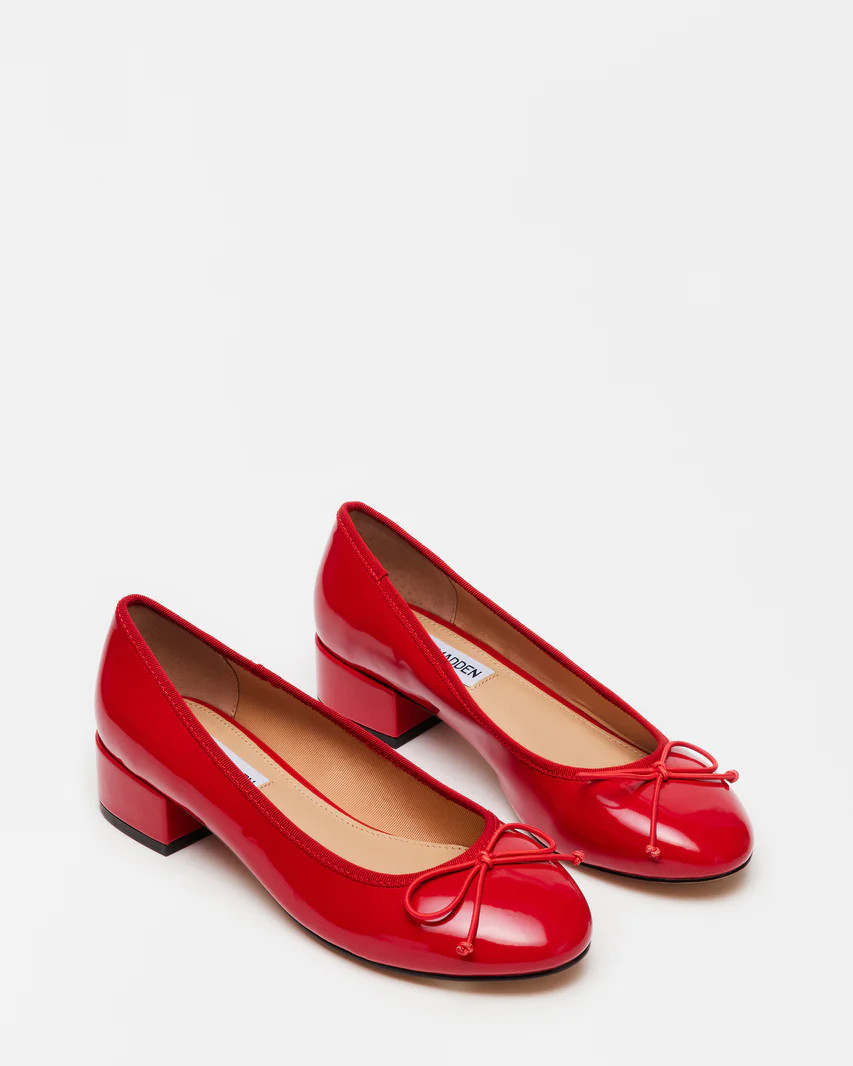 CHERISH Red Patent Slip-On Heels | Women's Heels | Steve Madden (US)