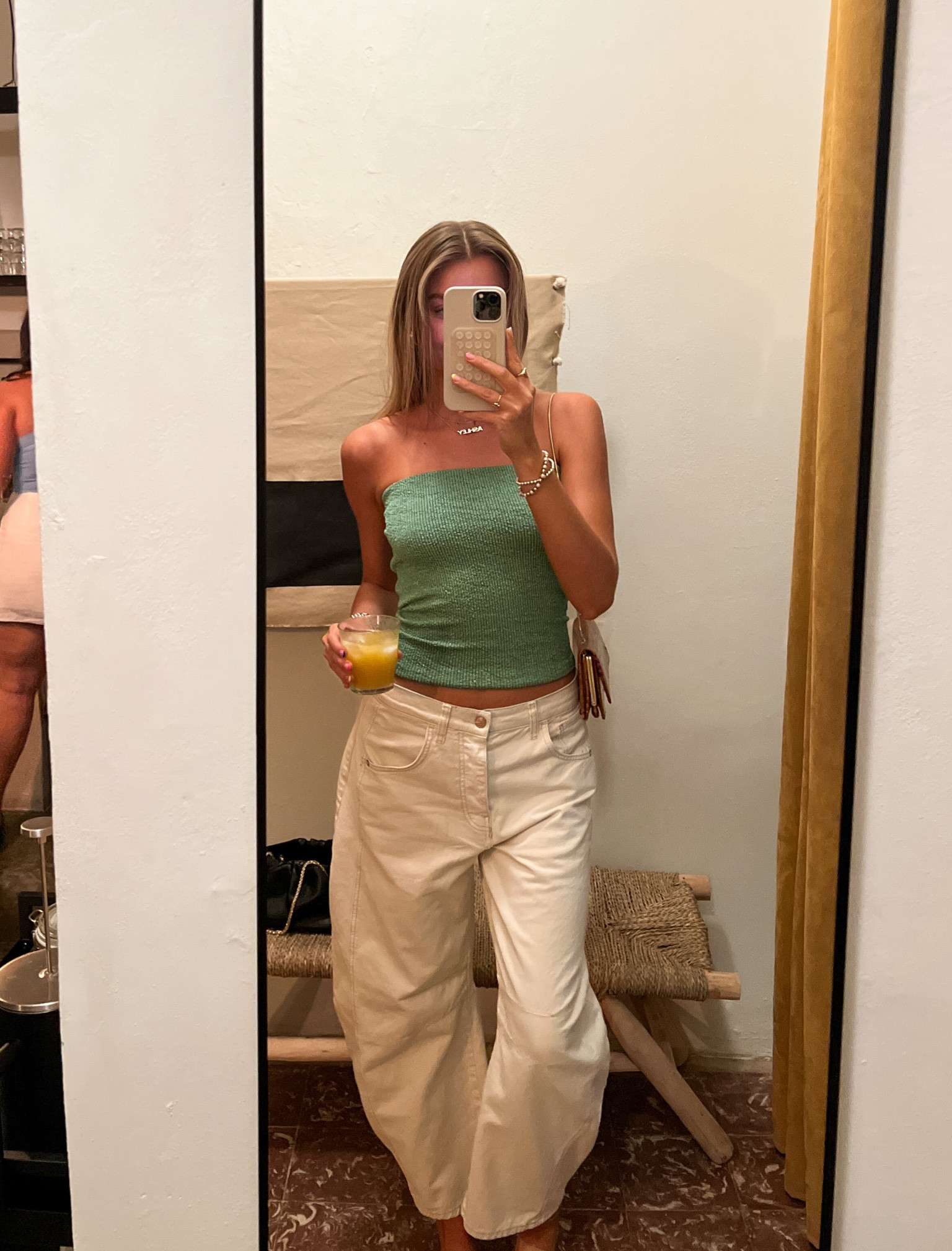 Size up to a 26 in my jeans for a low rise fit. Color is Milk 🥛 My top is from Zara and BEWARE it runs big! I had to tie mine in the back. Purse is thrifted 

#LTKSeasonal #LTKeurope #LTKstyletip