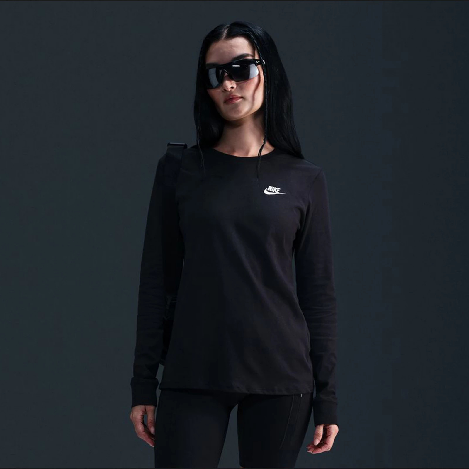 Women's Nike Sportswear Club Long Sleeve T-Shirt, Size: XXL, Black | Kohl's
