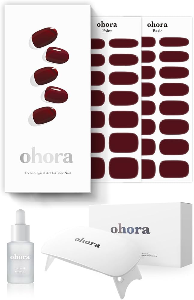 ohora Semi-Cured Gel Nail Strips Value Set (N Classic Burgundy Starter Kit) Includes Full Size La... | Amazon (US)