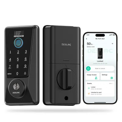 Connected Living Series Desloc Fingerprint Smart Lock With Wifi, Display Screen & Remote Access | Wayfair North America