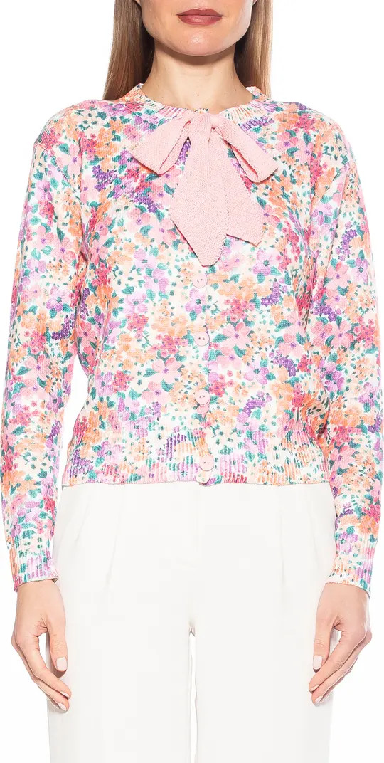 Calix Floral Tie Neck Button Front Cardigan | Nordstrom Rack