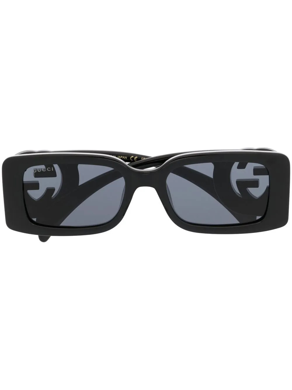 Gucci Eyewear Interlocking G rectangle-frame Sunglasses | Black | FARFETCH | Farfetch Global