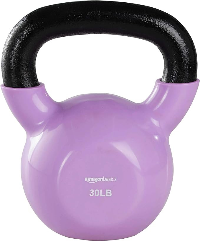 Amazon Basics Vinyl Coated Cast Iron Kettlebell Weight | Amazon (US)