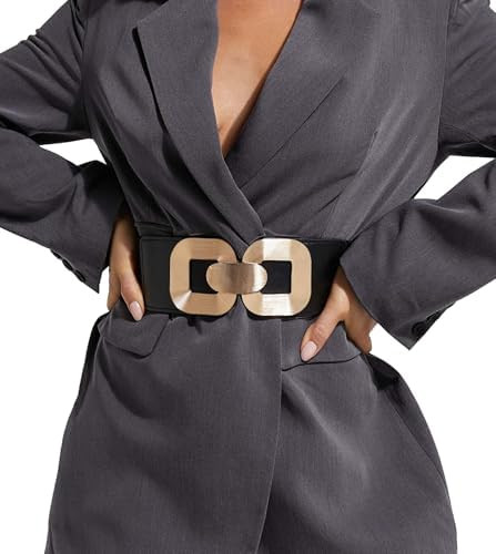 XZQTIVE Women Wide Elastic Belts for Dress Fashion Stretchy Waist Belts for Ladies with Gold Buck... | Amazon (CA)