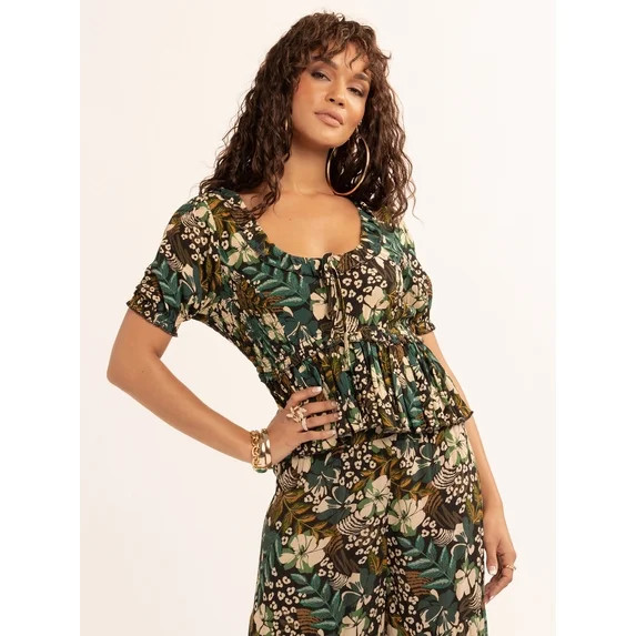 Jessica Simpson Women's Nina Ruffle Top, Sizes XS-XL | Walmart (US)