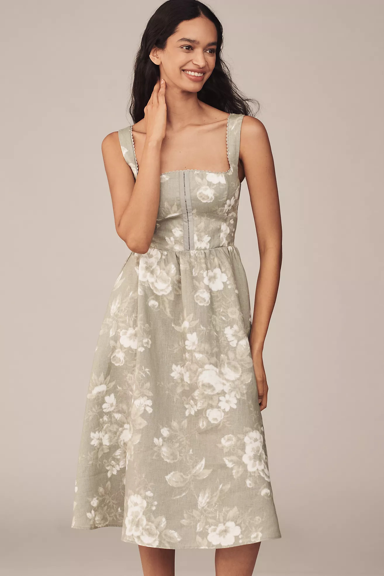 Reformation Tagliatelle Linen Midi Dress | Anthropologie (US)