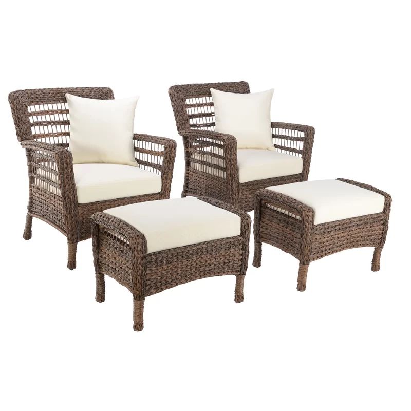 Boyles 4 Piece Patio Chair Set with Cushions (Set of 2) | Wayfair North America