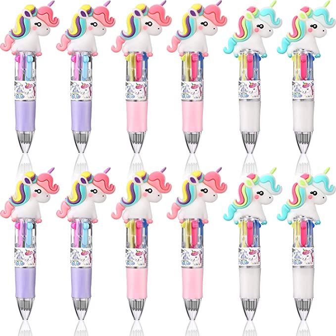 12 Pieces Mini Unicorn Dinosaur Pen Multicolor Unicorn Dinosaur Ballpoint Pen Retractable Gel Ink... | Amazon (US)