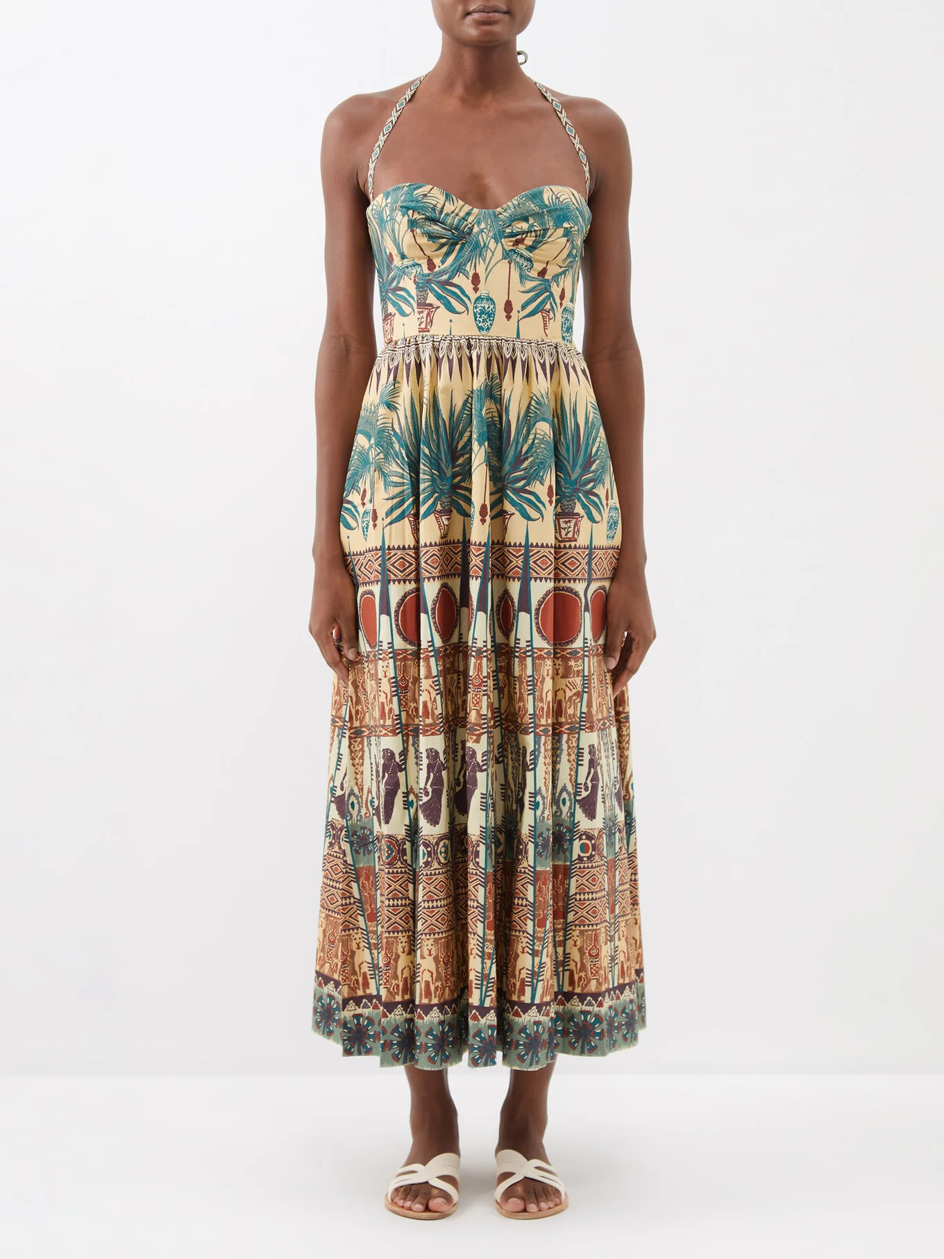 Johanna Coptic Dancer cotton midi dress | Emporio Sirenuse | Matches (US)