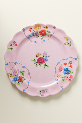 Annette Floral Melamine Dinner Plates, Set of 4 | Anthropologie (US)