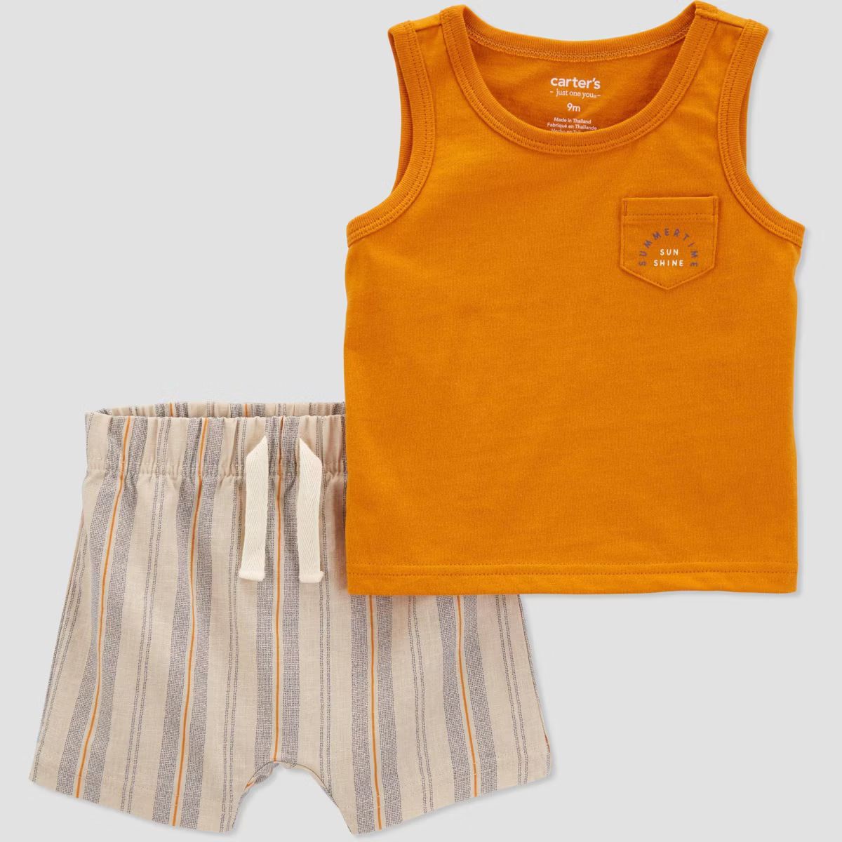 Carter's Just One You® Baby Boys' Striped Top & Bottom Set - Gold | Target