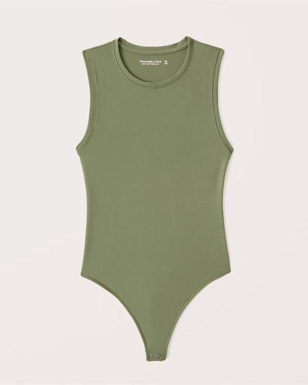 Seamless Fabric Crewneck Tank Bodysuit | Abercrombie & Fitch (US)