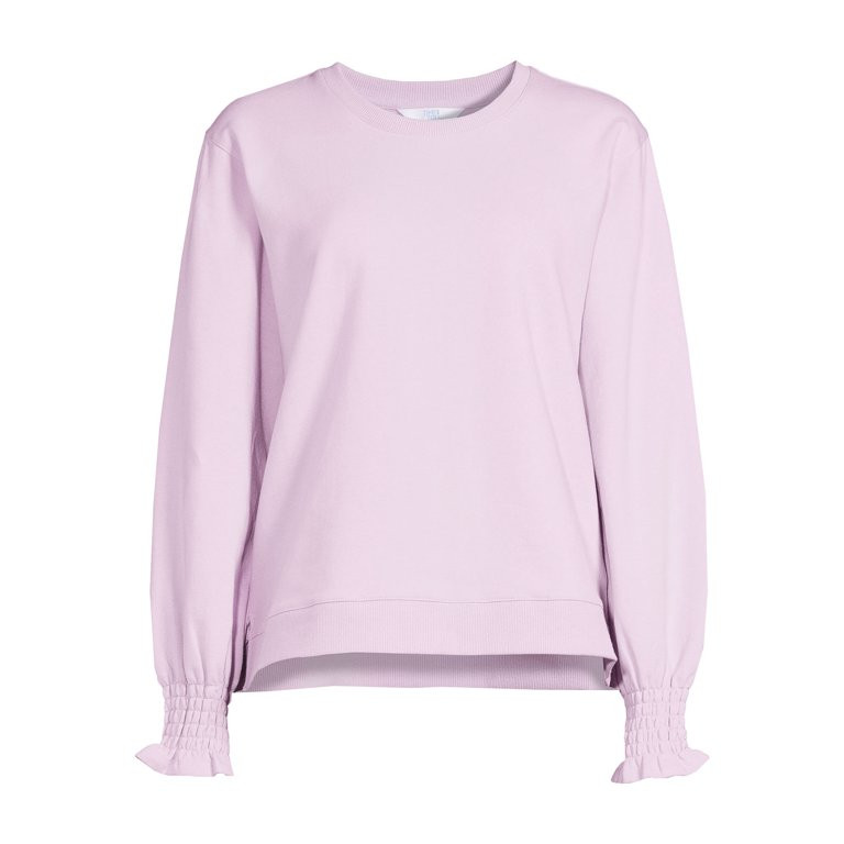 Time and Tru Women’s Smocked Cuff Sweatshirt | Walmart (US)