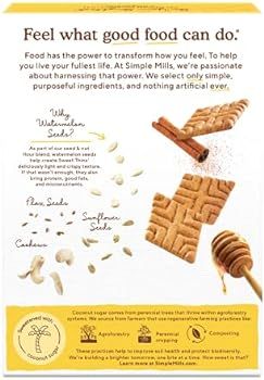 Simple Mills Sweet Thins Cookies, Seed and Nut Flour, Honey Cinnamon - Gluten Free, Paleo Friendl... | Amazon (US)