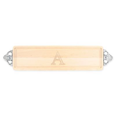 Cutting Board Company 5-Inch x 22-Inch Wood Monogram Letter "A" Bread Board with Handles in Maple | Bed Bath & Beyond