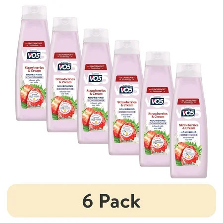 (6 pack) Alberto VO5 Strawberries & Cream Nourishing Hair Conditioner with Soy Milk 98% Naturally Derived Paraben Free Vitamin-Enriched Formula for Soft Healthy Hair | Walmart (US)