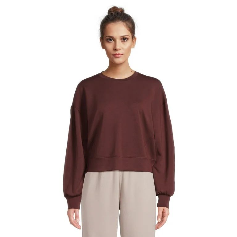 Avia Women’s Cropped Sweatshirt with Long Sleeves, Sizes XS-XXXL | Walmart (US)