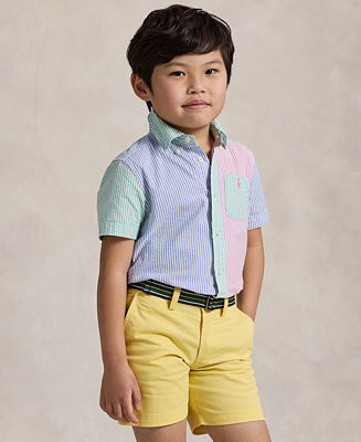 Polo Ralph Lauren Toddler and Little Boys Striped Seersucker Fun Shirt - Macy's | Macy's