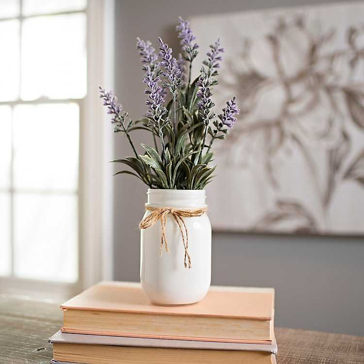 Purple Lavender Floral Arrangement in Mason Jar | Kirkland's Home