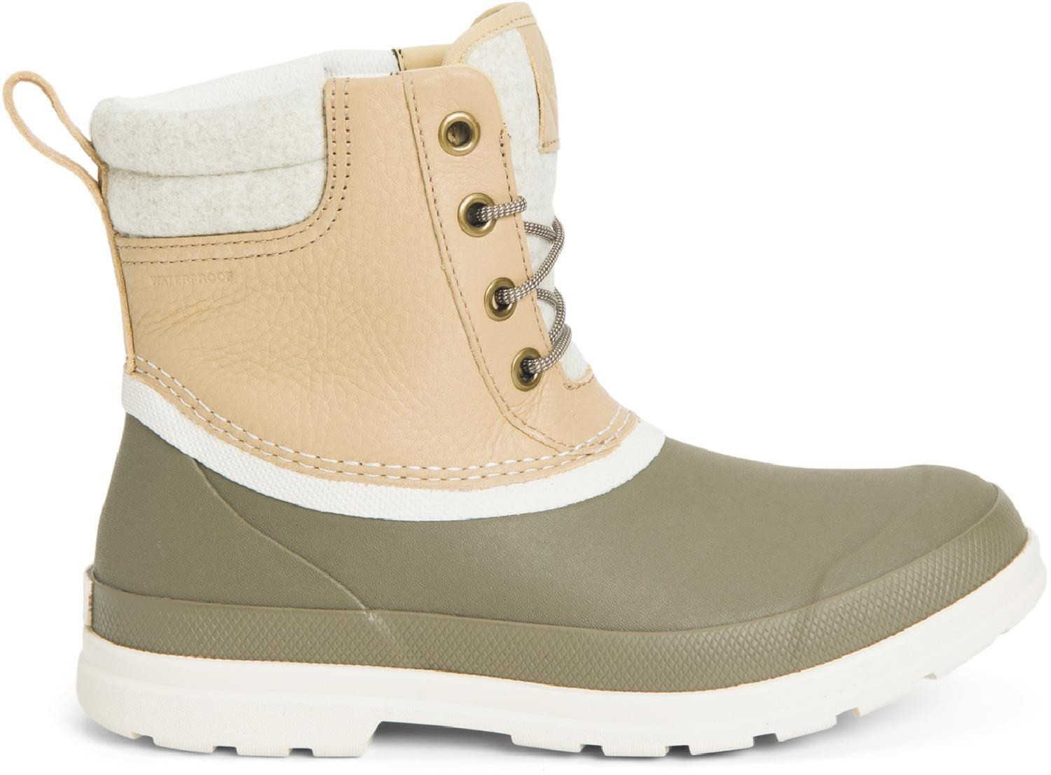 Muck Boot Women's Originals Leather Lace-Up Duck Boots Khaki 10 | REI