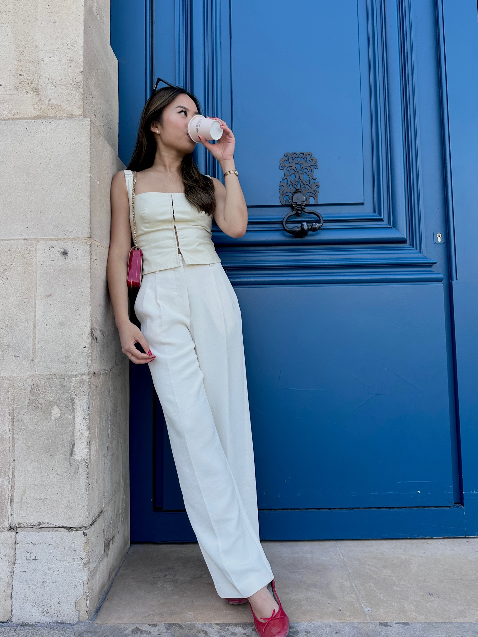 OOTD details: 
Top: orseund iris minimal bustier (linked similar & cheaper below!)
Pants: Aritzia
Bag: vintage Chanel
Shoes: repetto 

#LTKHoliday #LTKstyletip #LTKCyberWeek