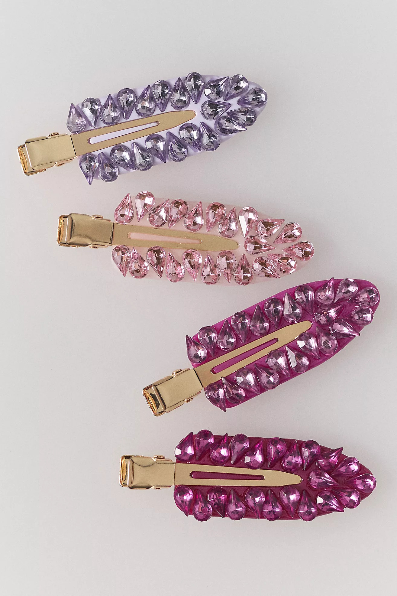 Jeweled Crease-Free Hair Clips, Set of 4 | Anthropologie (US)