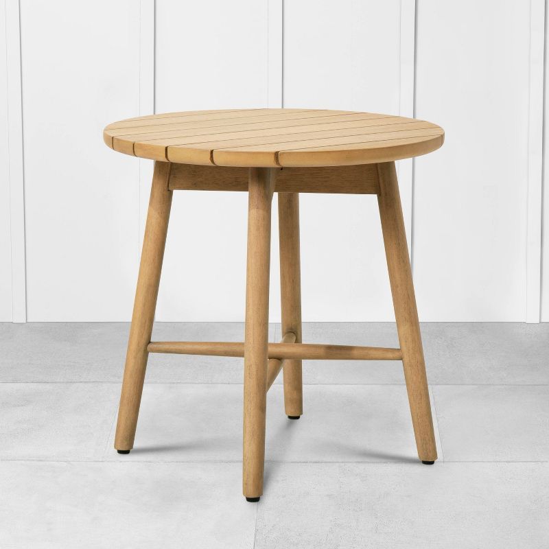 Slat Wood Outdoor Round Side Table Natural - Hearth & Hand™ with Magnolia | Target