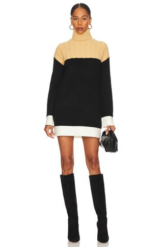 Lovers and Friends Kane Sweater Dress in Nude & Black from Revolve.com | Revolve Clothing (Global)