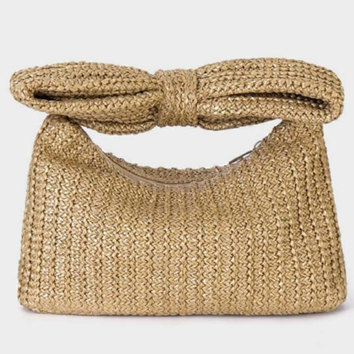 Women Bow Purse Summer Straw Woven Clutch Bag Handbags Vacation Beach Tote Formal Party Wedding 2... | Amazon (US)