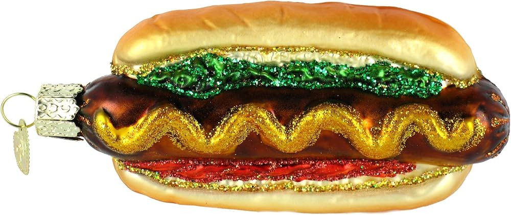 Old World Christmas Ornaments: Ballpark Foods Glass Blown Ornaments for Christmas Tree, Hot Dog | Amazon (US)