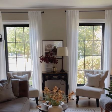 Affordable flowing sheer curtain panels on Amazon. Living room decor, home library, window treatment, curtains, home decor ideas, affordable decor. #competition

#LTKSeasonal #LTKhome #LTKsalealert