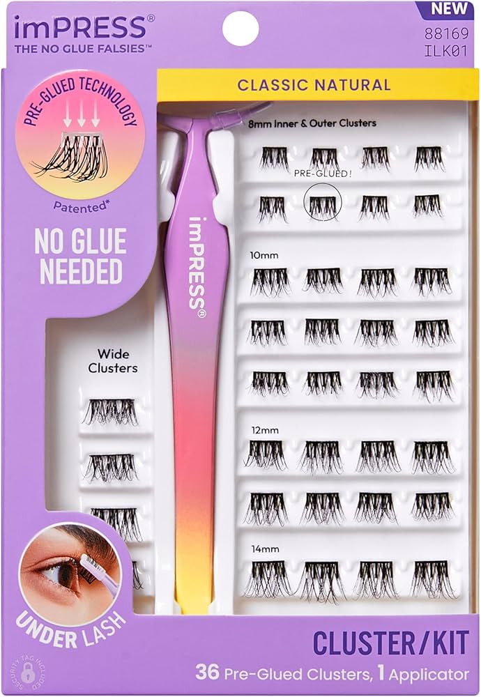 Kiss Impress Falsies Self Adhesive Eyelashes, Press On Lashes, 12mm-14mm Natural Volume Lashes, B... | Amazon (US)