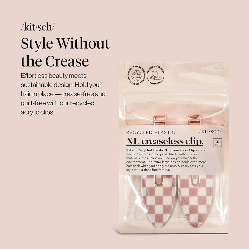 Kitsch Creaseless Hair Clips for Women - No Crease, No Bend Hair Clips for Styling, Bangs, Makeup... | Amazon (US)