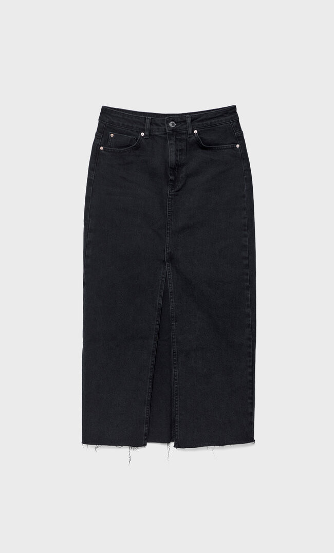 Long denim comfortable skirt | Stradivarius (UK)