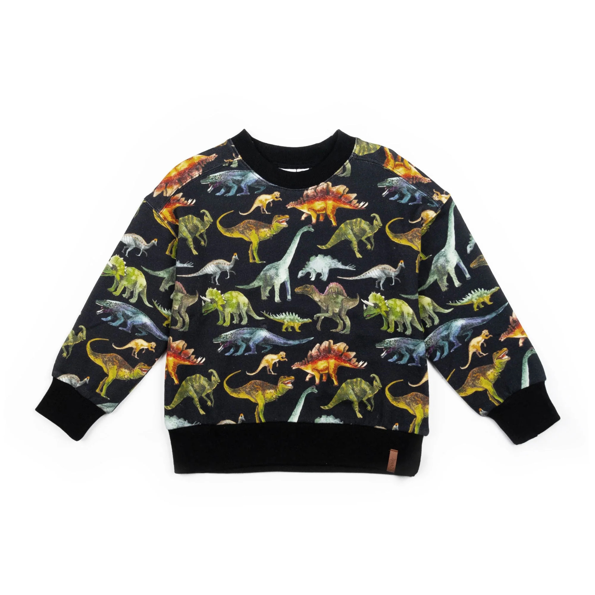 Printed Fleece Top With Dinosaur Print | Deux par Deux Childrens Designer Clothing