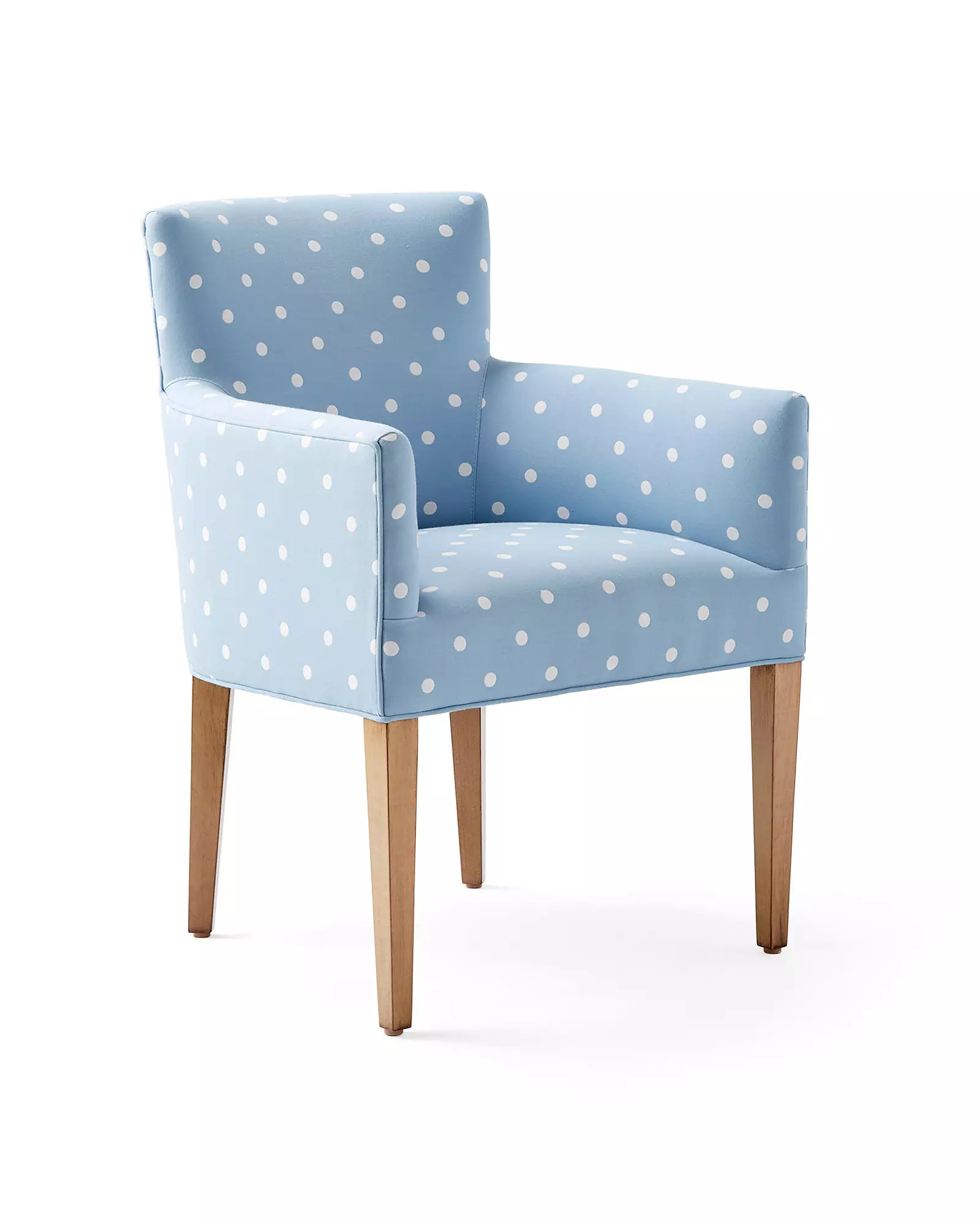 Calais Dining Chair - Hydrangea Perennials Polka Dot Jacquard | Serena and Lily
