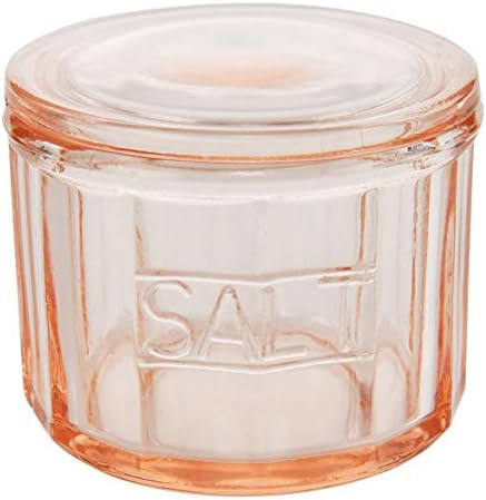 HOME-X Depression Style Pink Glass Salt Cellar with Lid, Retro Kitchen Decor, Wedding Gift - 3 1/... | Amazon (US)