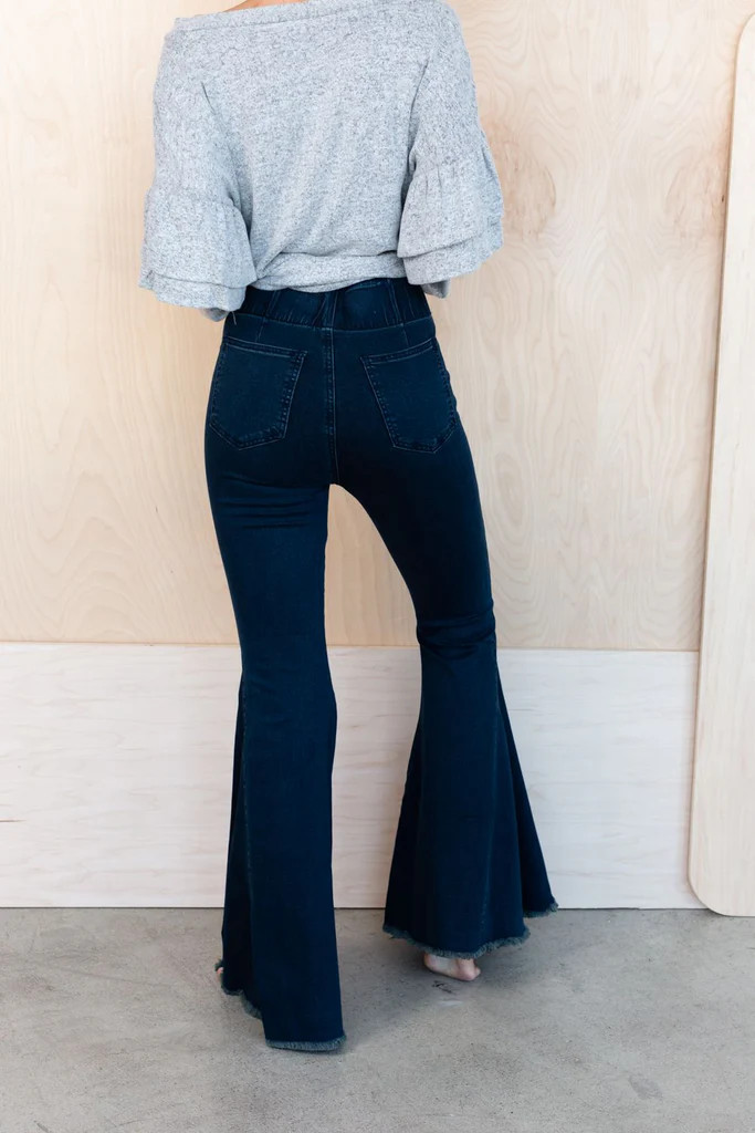 Stevie Super Flare Bell Bottom Jean - Dark Wash | Three Bird Nest