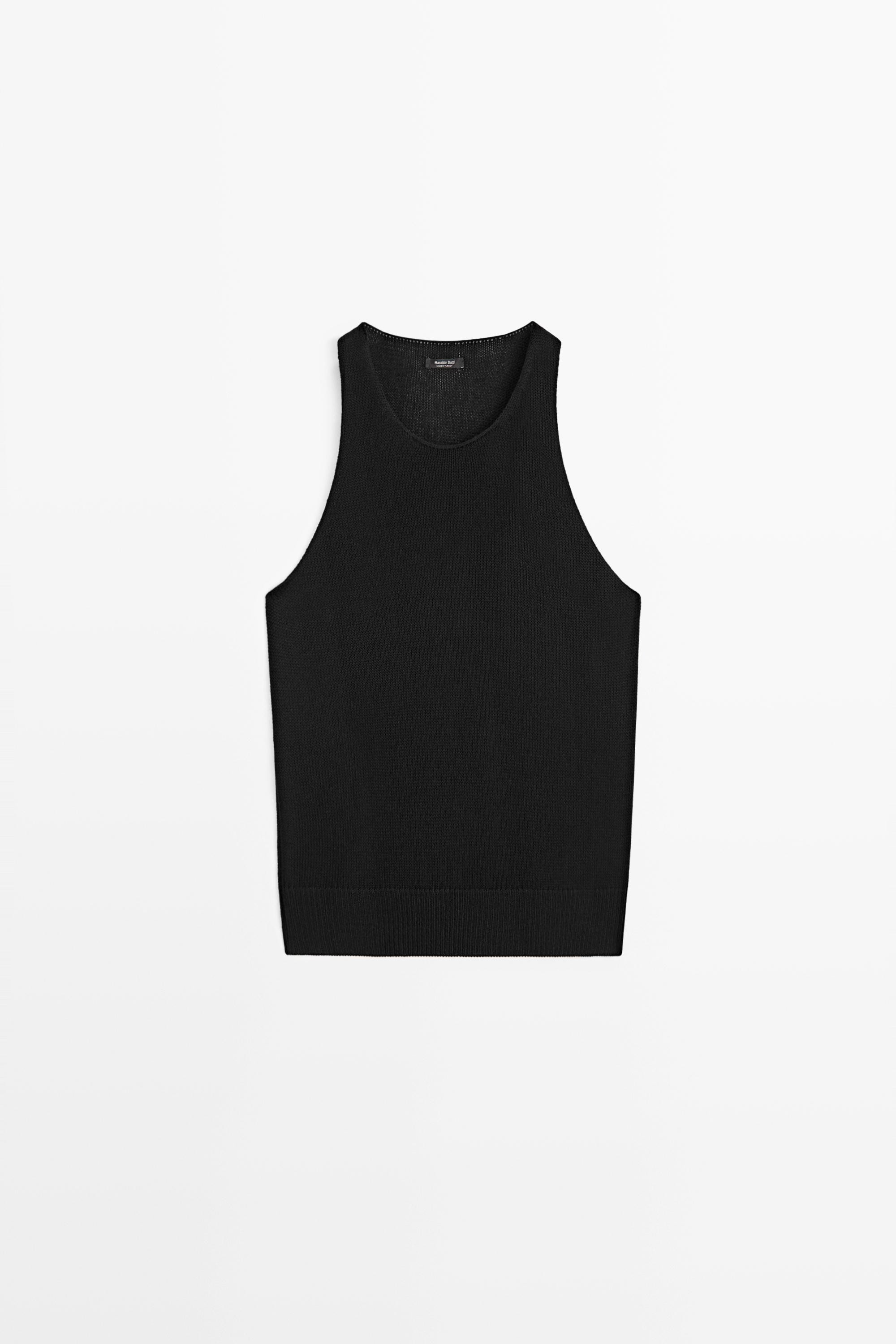 Sleeveless knit halter top | Massimo Dutti US