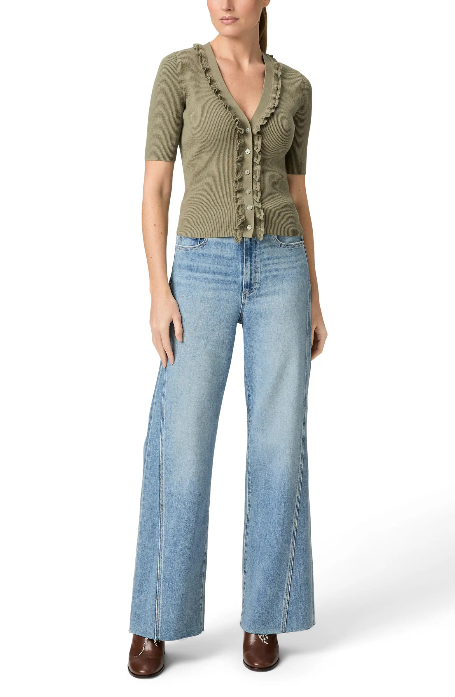 Anessa Raw Hem High Waist Wide Leg Jeans | Nordstrom