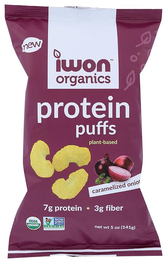 Iwon Organics Organic Caramelized Onion Protein Puffs, 5 OZ | Amazon (US)