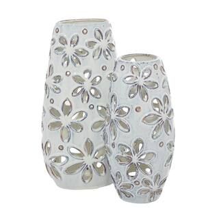 Set of 2 White Ceramic Farmhouse Vase 14", 11" | Michaels Stores