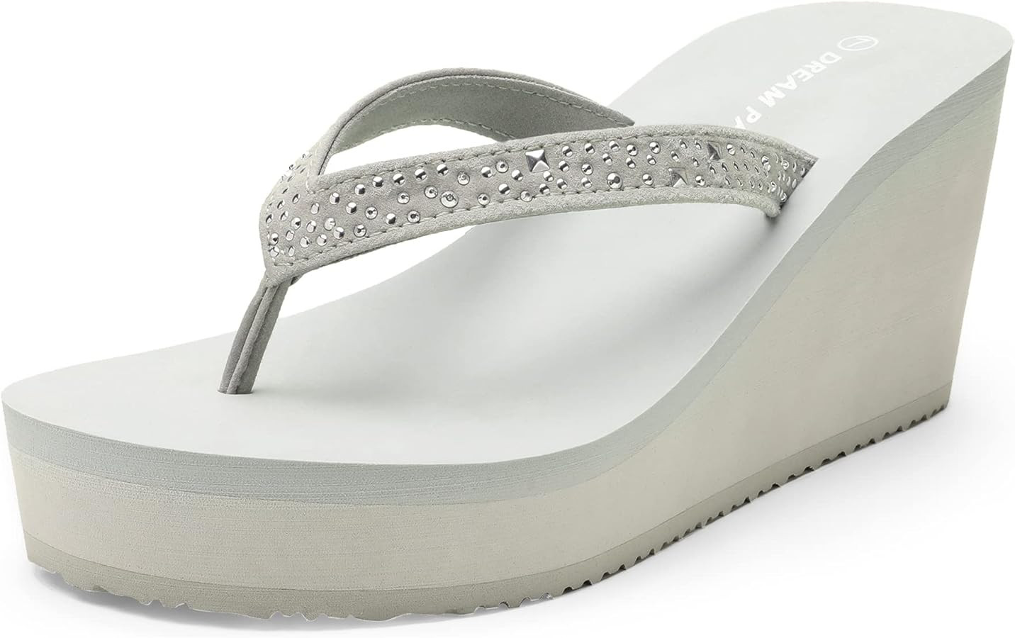 DREAM PAIRS Women's Platform Flip Flop Rhinestones Arch Support Comfortable Soft Cushion Wedge Fl... | Amazon (US)