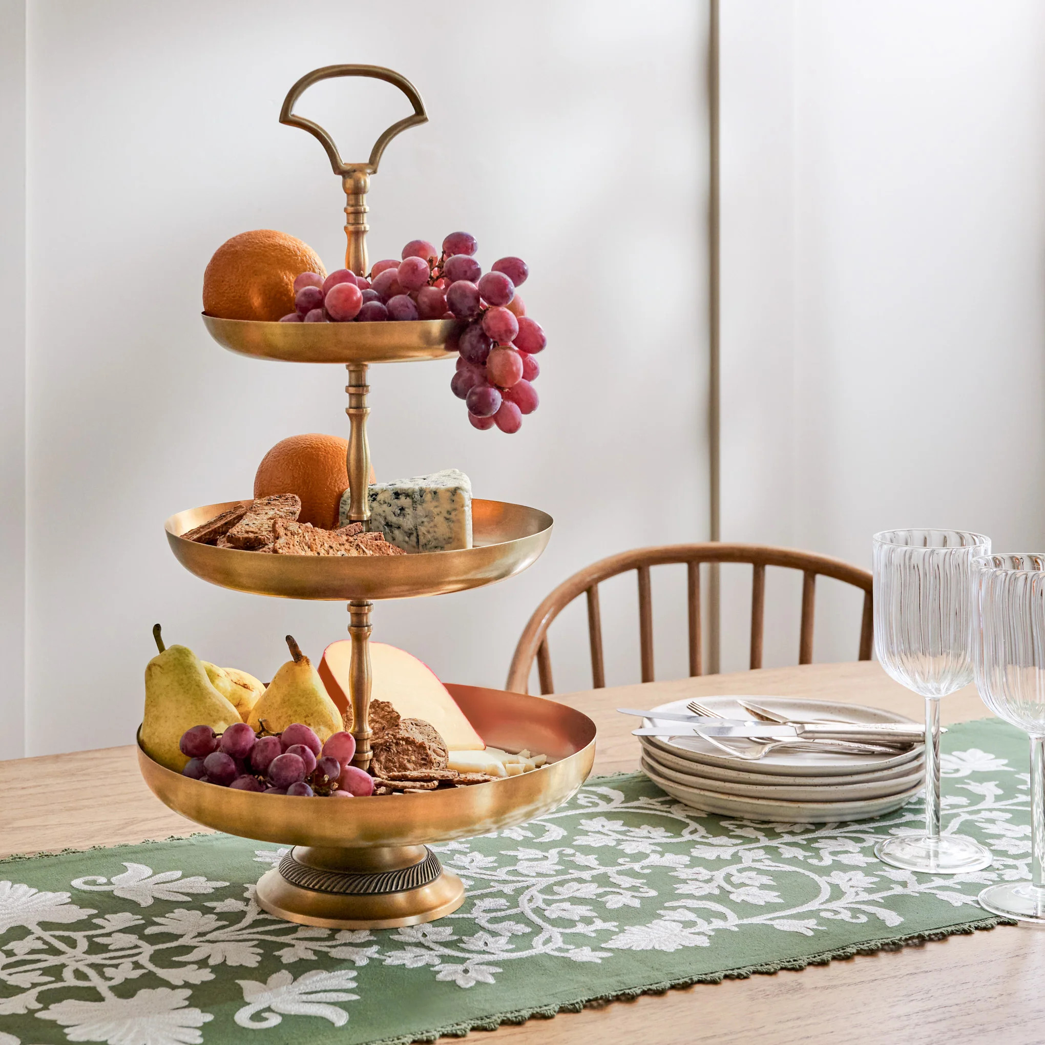 Antique Brass Tiered Serving Stand | Magnolia