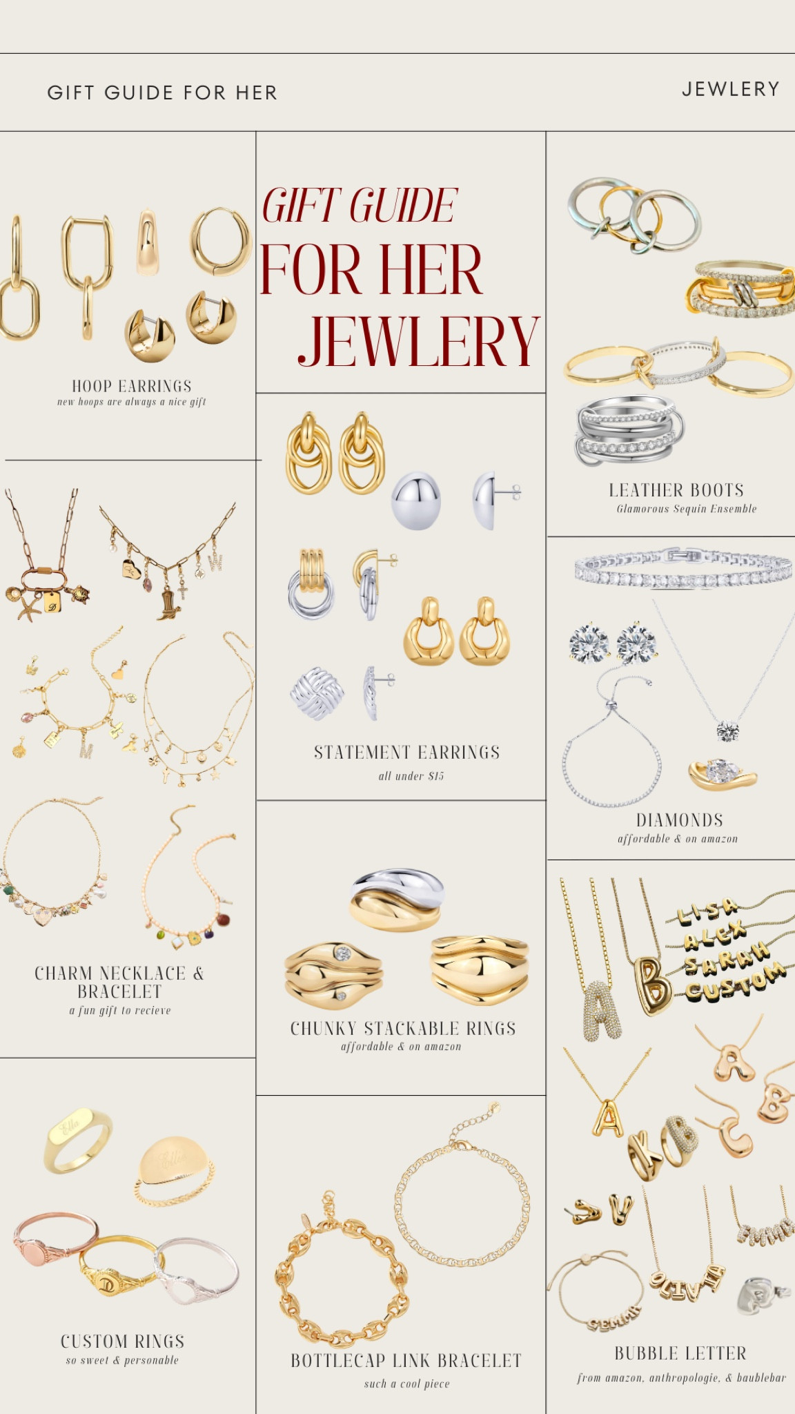 gift guide for jewlery! always such a nice gift to receive ✨

Christmas, Christmas gift, gift guide, jewlery gift, personalized jewelry, gift ideas

#LTKSeasonal #LTKHoliday #LTKGiftGuide