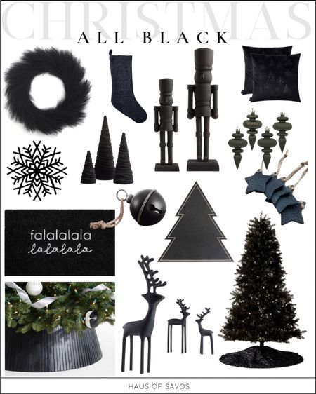 Black Christmas decor ideas 

Modern Christmas, minimalist, unique decor, black ornaments, black Christmas doormat, black Christmas tree, black nutcracker, black snowflake, black Christmas tree skirt, black stocking, black Christmas wreath, black Christmas pillows 

#blackchristmasdecor #modernchristmas #christmasdecorideas #christmas 

#LTKstyletip #LTKHoliday #LTKhome